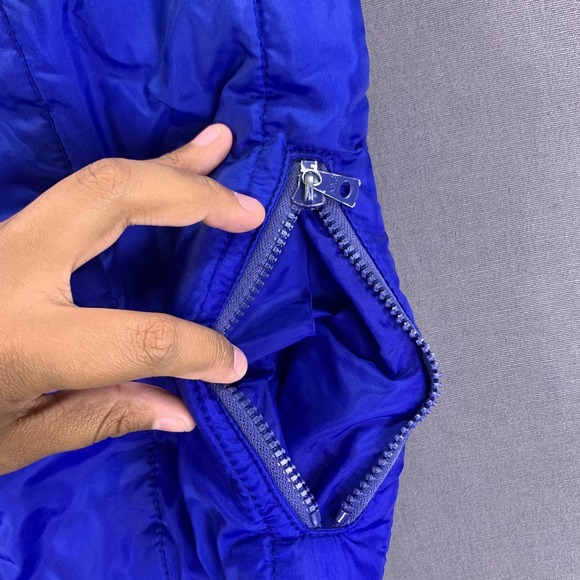 Vintage Competitive Edge Vest Children Medium Blue Colorblock Puffer Zip Ski 80s - Picture 3 of 13